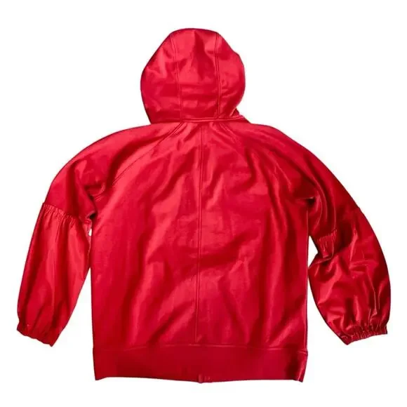 Athleta Women’s Sz M Red On My Way Triumph Full Zip Hoodie Sweatshirt Jacket - Picture 9 of 15